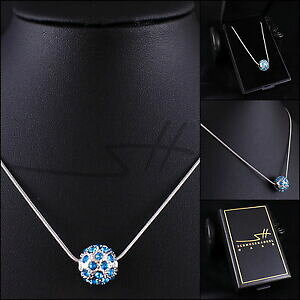 yzWG[EANZT[ Ob^[{[lbNX`F[Vo[XtXL[RNX^P[Xcollana glittersfera, catena da donna, argento, swarovski R cristalli, in astuccio