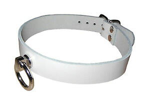 yzWG[EANZT[ eMkxU[J[}jA[NSVbNtF`zCgj[terginum bdsm vera pelle collare dello ring lavoro manuale gothic fetish bianco nuovo
