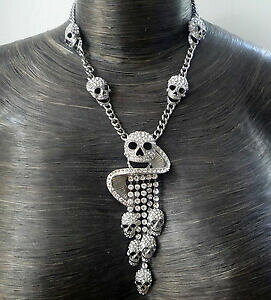 yzWG[EANZT[ og[EB\XpCibpTChlbNXbutler e wilson trasparente teschio spirale con nappa 4 lato collana nuova