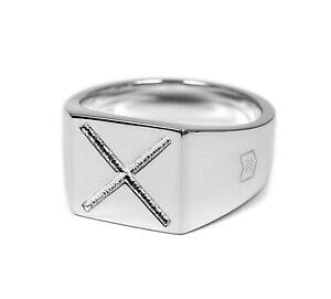 yzWG[EANZT[ NXV[Vo[Osprezzi 925er argento anello con sigillo per uomo massiccio con incisione croce