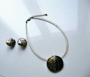 �y���������z�W���G���[�E�A�N�Z�T���[ �p�[���R���A�[�t�F�����^�[�����t�H���u�����Y�A�V���^�C�����cparure collier rdc_bo femme metal or emaille fond bronze a scintilements neuf