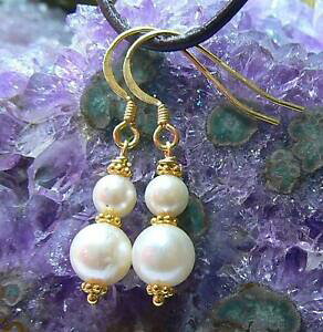 【送料無料】ジュエリー・アクセサリー オリジナルホワイトアコヤパールベルミリックイヤリングoriginale bianco akoya acqua salata perle 22k vermiglio gancio orecchini