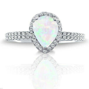 yzWG[EANZT[ yhbvJbgWRjVo[Ip[bianco opale di fuoco pera goccia taglio fidanzamento matrimonio zirconi argento