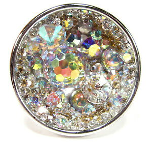 �y���������z�W���G���[�E�A�N�Z�T���[ R�X�y�[�X�J�b�v�����O�u���b�Nsoho R molto grande anello space age cup blocco 40mm con cristalli levigati
