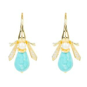 �y���������z�W���G���[�E�A�N�Z�T���[ �~�c�o�`�^�[�R�C�Y�C�������O�S�[���hhoney bee orecchini turchese oro