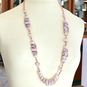 yzWG[EANZT[ AeB[N[iFlcBAlbNXsNx[W[mKXRCcollana antica murrina venezia con vetro di murano beige rosa monete co958a03
