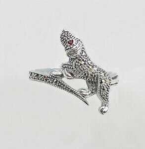 �y���������z�W���G���[�E�A�N�Z�T���[ �V���o�[�}���J�[�V�e�������O�n���e�B���O�h�b�O�O���l�[�h9927192 925 argento markasitenring cane da caccia gr59 granatauge