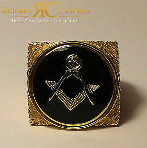 yzWG[EANZT[ \bhVo[t@CRpXOS[h925 solido argento finissimo sq amp; compasso anello immerso in oro 9ct 25x25 mm 2250g