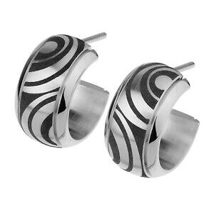 yzWG[EANZT[ GXgfUCCOX`[vOp^[ernstes design orecchini a semicerchio e507 acciaio inciso motivo spina 7 mm