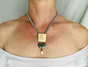 yzWG[EANZT[ pEAIp[f}[uXlbNXJry_gpaua opale del mare amp; ottone collana vecchio mold ciondolo