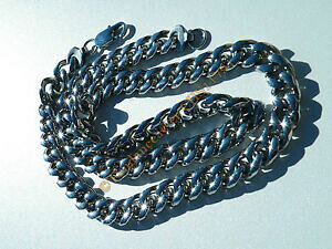 yzWG[EANZT[ `FCRA[AWeuZ`sAAVGCmLVu}COchaine collier argente brillant 60 cm pur acier inoxydable maille gourmette 10mm