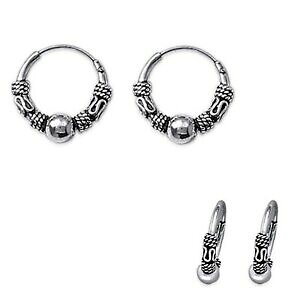 yzWG[EANZT[ u[NhINI[ok[Xboucles doreilles creoles tribal bali 12mm en argent 925000 neuves