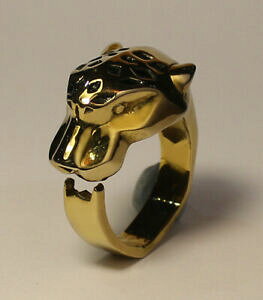 yzWG[EANZT[ GiwbhfBe[pT[OfBbvS[hpanther anello con enameled head detail, 9ct oro immerso ? da uomo, 175g