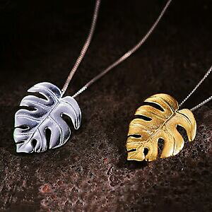 yzWG[EANZT[ XeV[g`F[monstera foglio 952 argento dorato con catena