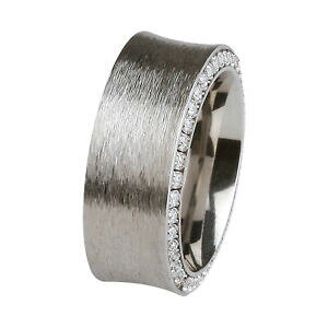 yzWG[EANZT[ OWRXeXdesign serio anello r244 wh zirconi bianchi in acciaio inox levigato 10 mm 4865