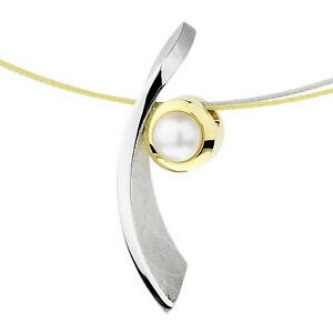 yzWG[EANZT[ fUCRA[[v`F[y_gp[design serio collier 2 volte corda catena pendente bicolore sw perla k748 42 cm