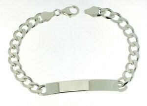 yzWG[EANZT[ A\bhVo[v[gv[N}uXbgbracciale in vero argento massiccio 925 placca incisione targa regalo uomo 6 mm