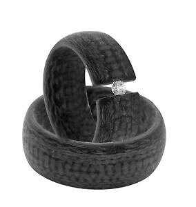 yzWG[EANZT[ p[gi[OJ[{anello partner anello di fidanzamento in carbonio nero domanda nuziale