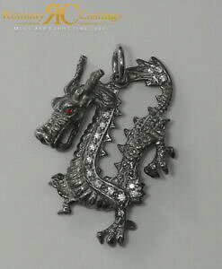 yzWG[EANZT[ X^[OO[gVo[hSX^vy_gcz 925 sterling grande drago dargento ciondolo completamente timbrato 235g 60 x 40 mm