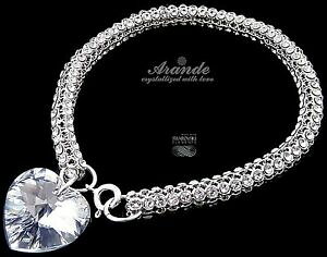 yzWG[EANZT[ XtXL[NX^uXbgn[gVo[bracciale cristalli swarovski * cristallizzato comet cuore * argento certificato