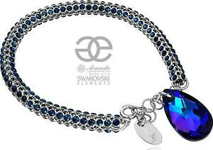 yzWG[EANZT[ j[NXtXL[NX^uXbgVo[nuovo unico bracciale cristalli swarovski * helio cristallizzato * certificato dargento