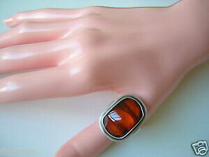 yzWG[EANZT[ Vo[OEBYAo[lC`[nj[Ao[835 anello argento con miele natura ambra 7,9 g20,9 mm ambra