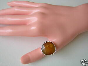 yzWG[EANZT[ Ao[lC`[nj[Vo[Ogrande 925 anello argento con miele natura ambra 8,2 g18,2 mm