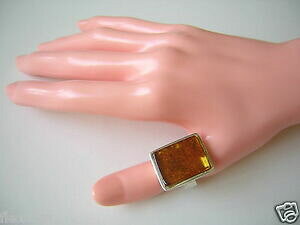 yzWG[EANZT[ Vo[OEBYnj[lC`[Ao[[ObV[Ao[xl anello argento con miele natura ambra roh lucido ambra 10,9 g18,7 mm
