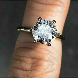 yzWG[EANZT[ uAgCbTje[GQ[WOX^[OVo[brillante moissanite anello di fidanzamento solitario 925 argento sterling