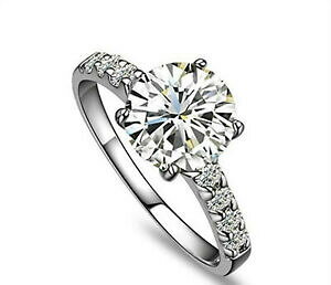 yzWG[EANZT[ zCgJbgEhCbTjeEFfBOVo[bianco taglio rotondo moissanite anello fidanzamento matrimonio 925 argento 1ct