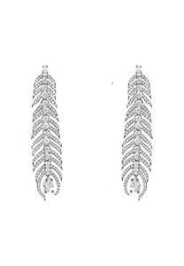 【送料無料】ジュエリー・アクセサリー ロングピーコックイヤリングホワイトフェザーシルバーマッシブドロップジェムlungo pavone orecchini piuma bianco cz 925 argento massiccio goccia gemma