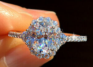 �y���������z�W���G���[�E�A�N�Z�T���[ �u�����A���g�I�[�o���n���[���V�A�����O���C�b�T�j�e�V�~�������g�T�C�Ybrillante ovale halo anello russo qualita cz moissanite simulant misura 7