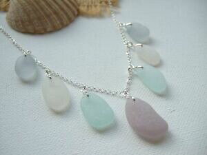 yzWG[EANZT[ x_[V[tH[zCgO[lbNXV[Vo[X^[OOXlavender sea foam bianco grigio collanamare vetro argento sterling