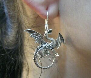 yzWG[EANZT[ j[NArGC^[hSCOVo[K[unico leggendario creatura animale aviatore dragone orecchini 925 s argento girl