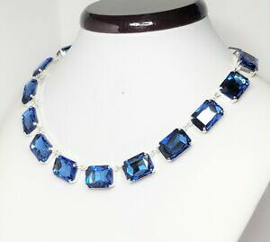 yzWG[EANZT[ NX^Tt@CAXgXVo[bLOWAlbNXRbgcristallo zaffiro strass argento placcato collana georgiano collet donne regalo