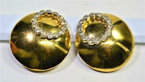 yzWG[EANZT[ Be[WoeB[mS[fXgX|bVNbvICOvintage firmato valentino dorato strass trasparente lucidato clipon orecchini