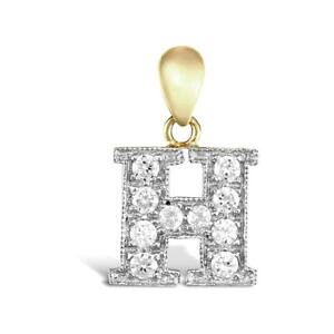 yzWG[EANZT[ WGRhS[hpFACfeBeBy_g`[CjVjewelco london 9ct 2colore oro cz pave identita pendente charm iniziale lettera h
