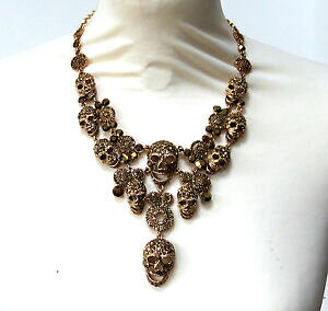 �y���������z�W���G���[�E�A�N�Z�T���[ �o�g���[�E�B���\���S�[���h�G�i�����N���X�^���X�J���l�b�N���X��butler and wilson oro cristallo smaltato 10 skull y collana nuova vendita rrp �� 128