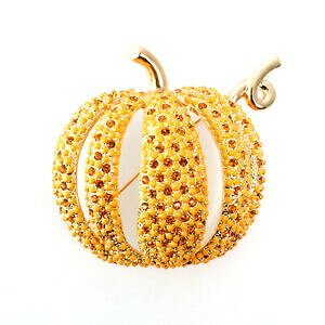 【送料無料】ジュエリー・アクセサリー ゴールドメッキパンプキンブローチセットスワロフスキークリスタルアリノーマンgold plated pumpkin brooch set with swarovski crystals ari d norman