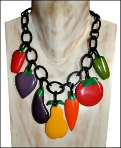 yzWG[EANZT[ tXfUCt@uOb\WlbNXy_gfrancese design fab grosso multicolore resina collana ciondolo con verdure