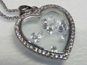 yzWG[EANZT[ n[g_CYVo[y_g`F[lbNXsemplicemente squisita forma a cuore galleggiante daimonds cz pendente dargento collana catena