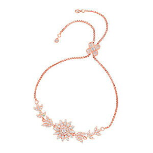 yzWG[EANZT[ [YVo[t[y^gOuXbgrose argento cz fiore petalo toggle bracciale 13mm