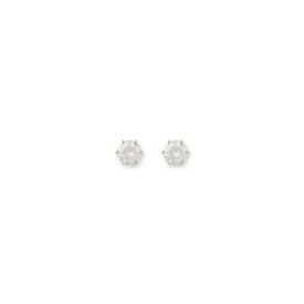 【送料無料】ジュエリー・アクセサリー ゴールドホワイトゴールドクローセットダンイヤリングジルコン9ct oro bianco oro 6mm set artiglio orecchini a perno con zirconi