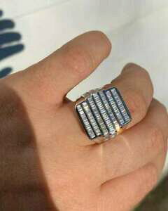 yzWG[EANZT[ t@rX}bVtVo[X^[O}oQbgJbgOfavoloso massiccio 925 argento sterling uomo baguette taglio cz awesome anello