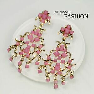 �y���������z�W���G���[�E�A�N�Z�T���[ �C�������O�N���b�v�I���S�[���h���[�Y���[�\�N�i�b�p�A�[���f�R���B���e�[�W�y���_���gorecchini clip on doro rosa candeliere nappa art deco pendente vintage j2