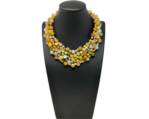 yzWG[EANZT[ gAK^p[CWRR[iOfp[_una splendida retro agata perline girocollo collana grande handmade gift per da