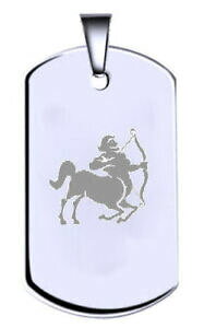 yzWG[EANZT[ Vo[X^[OeLXg^Osagittarius argento sterling inciso nome testo army dog tag