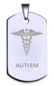yzWG[EANZT[ Vo[X^[OeLXg^Oautismo argento sterling inciso nome testo army dog tag