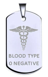 yzWG[EANZT[ X^[OVo[eLXg^Oil sangue type o negative argento sterling inciso nome testo army dog tag