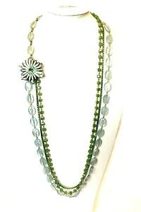 yzWG[EANZT[ CT[glbNXcollana lunga con inserti in resina e metallo e fiore verde art 580359 dolma